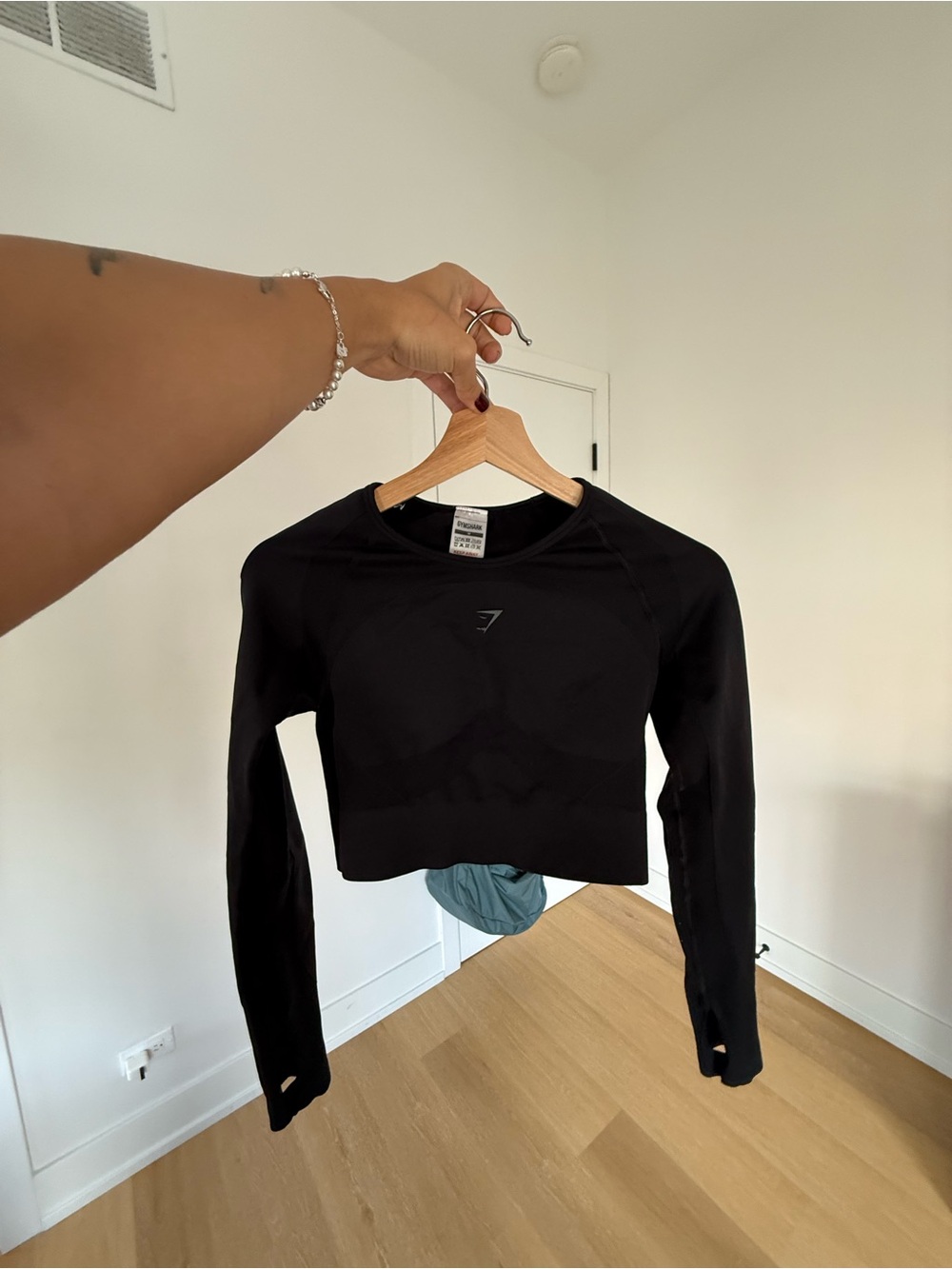 Gymshark Black Long-Sleeve Crop Top